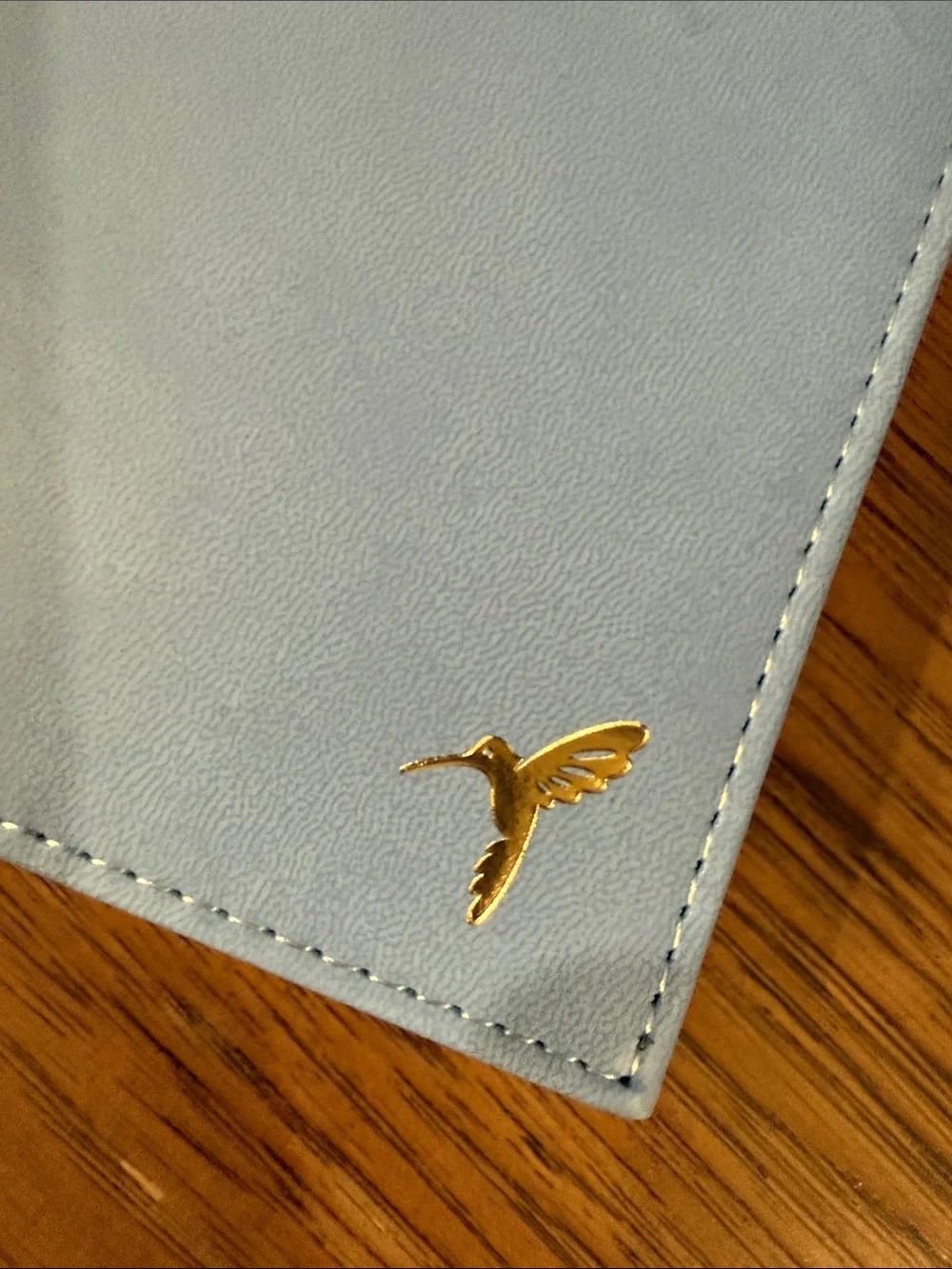 Papyrus Light Blue Notebook with Gold Hummingbird Accent